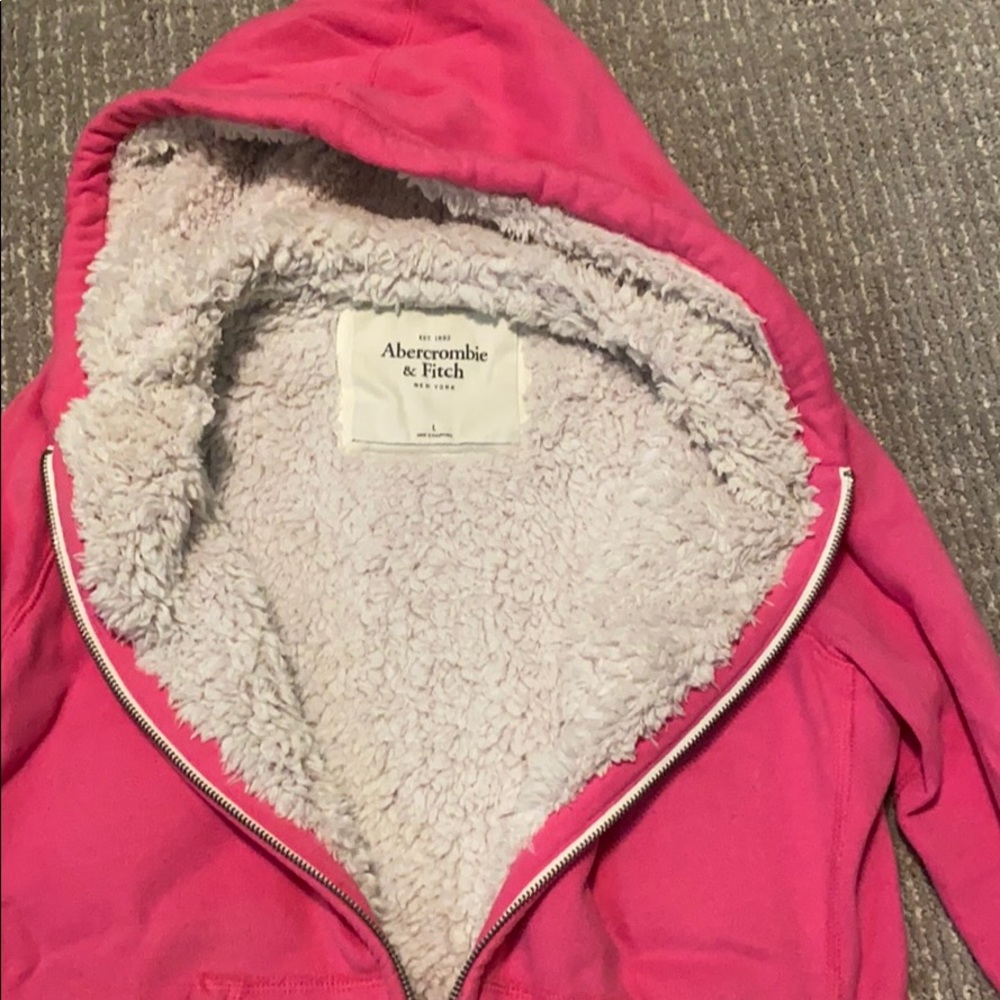 Abercrombie fuzzy zip up - Picture 2 of 2